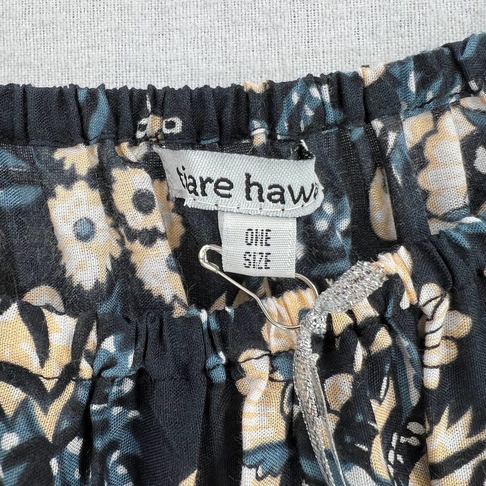 TIARE HAWAII Shirt Womens One Size Black Floral Lover Off the Shoulder Crop Top - Picture 11 of 12